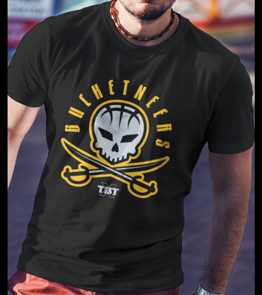 Bucketneers TBT Skull Basketball Swords T-Shirt