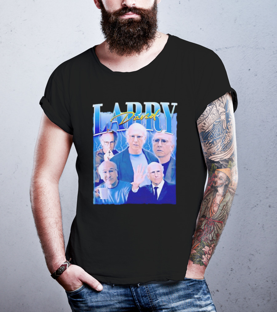 Larry David Collage Blue Lightning T-Shirt