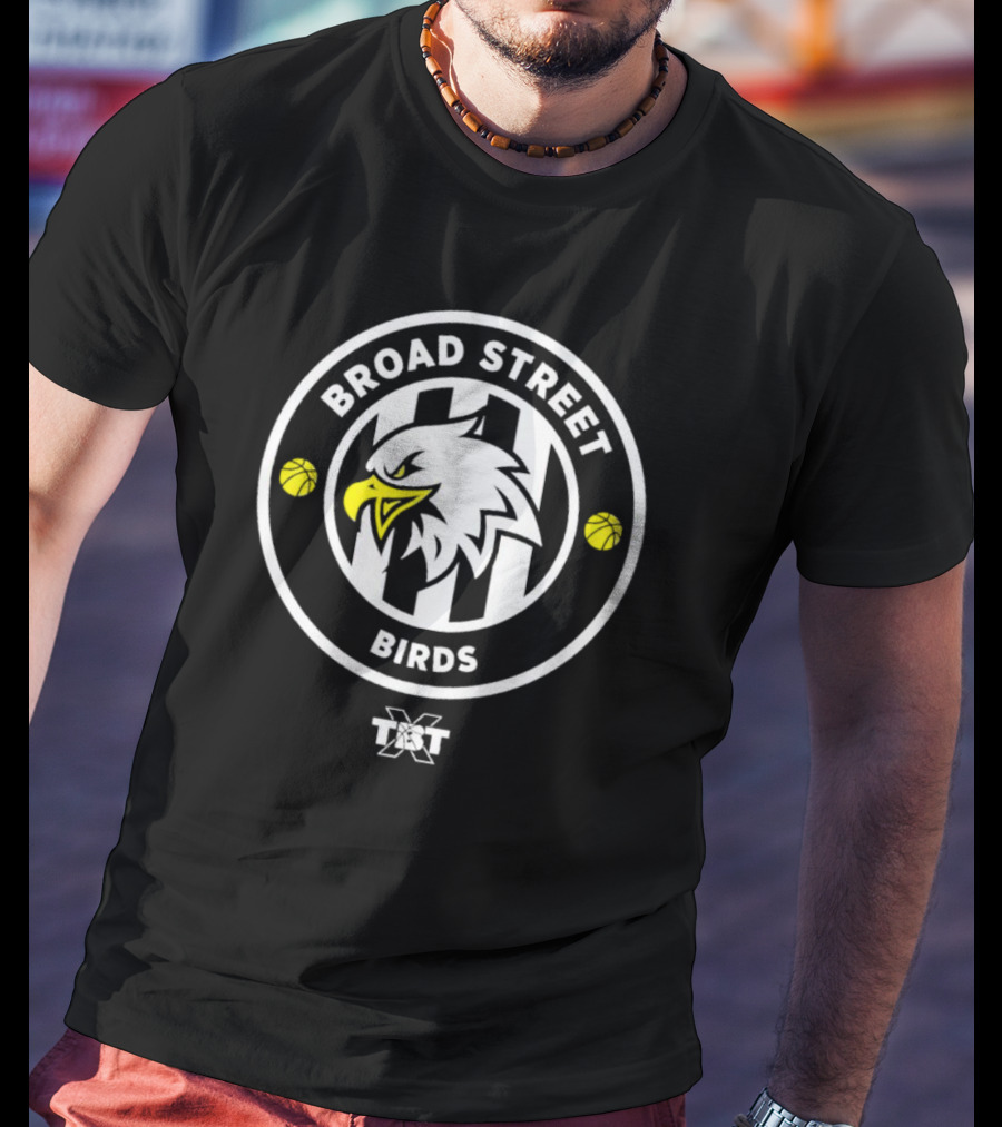 The Basketball Tournament Broad Street Birds TBT Logo Eagle Basketball T-Shirt