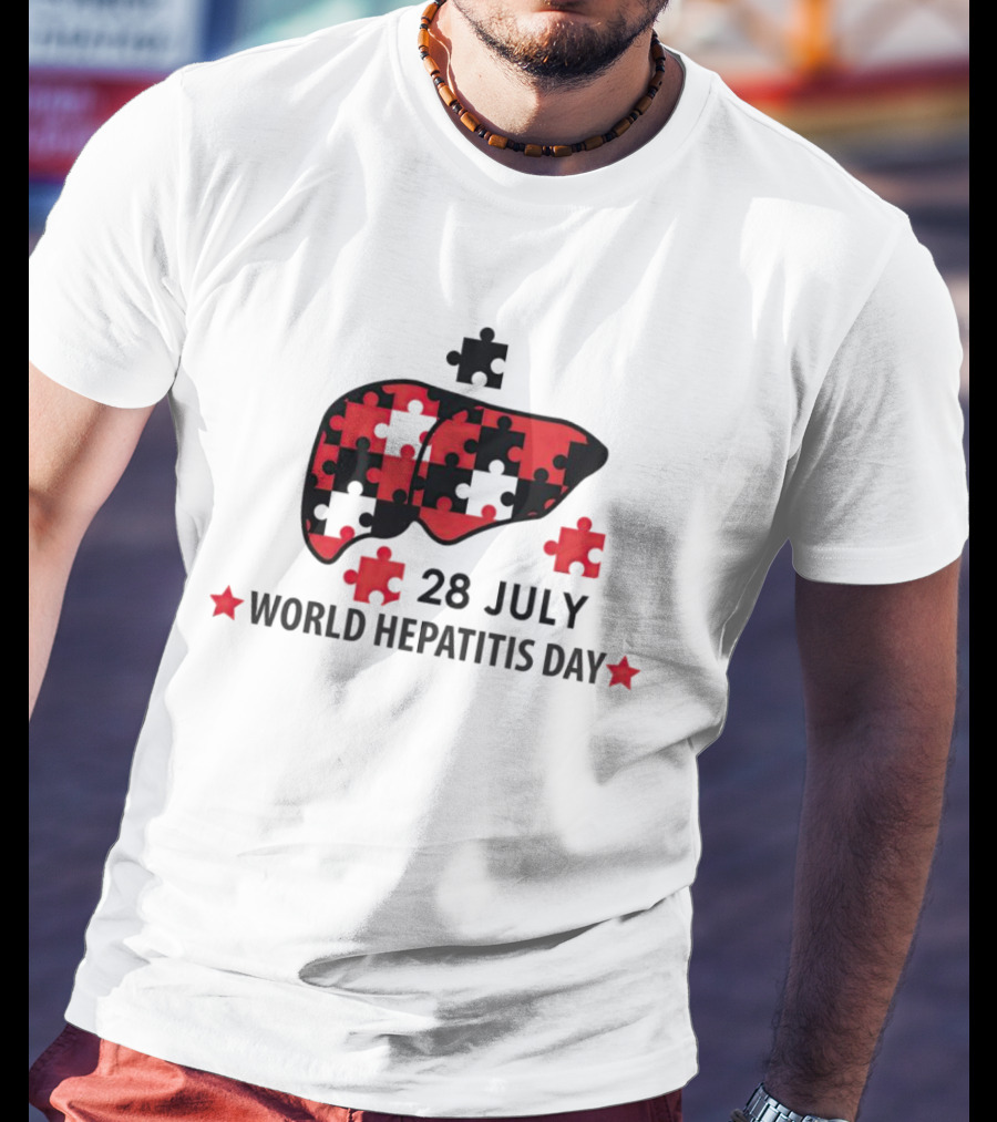 28 July World Hepatitis Day Liver Puzzle Awareness T-Shirt