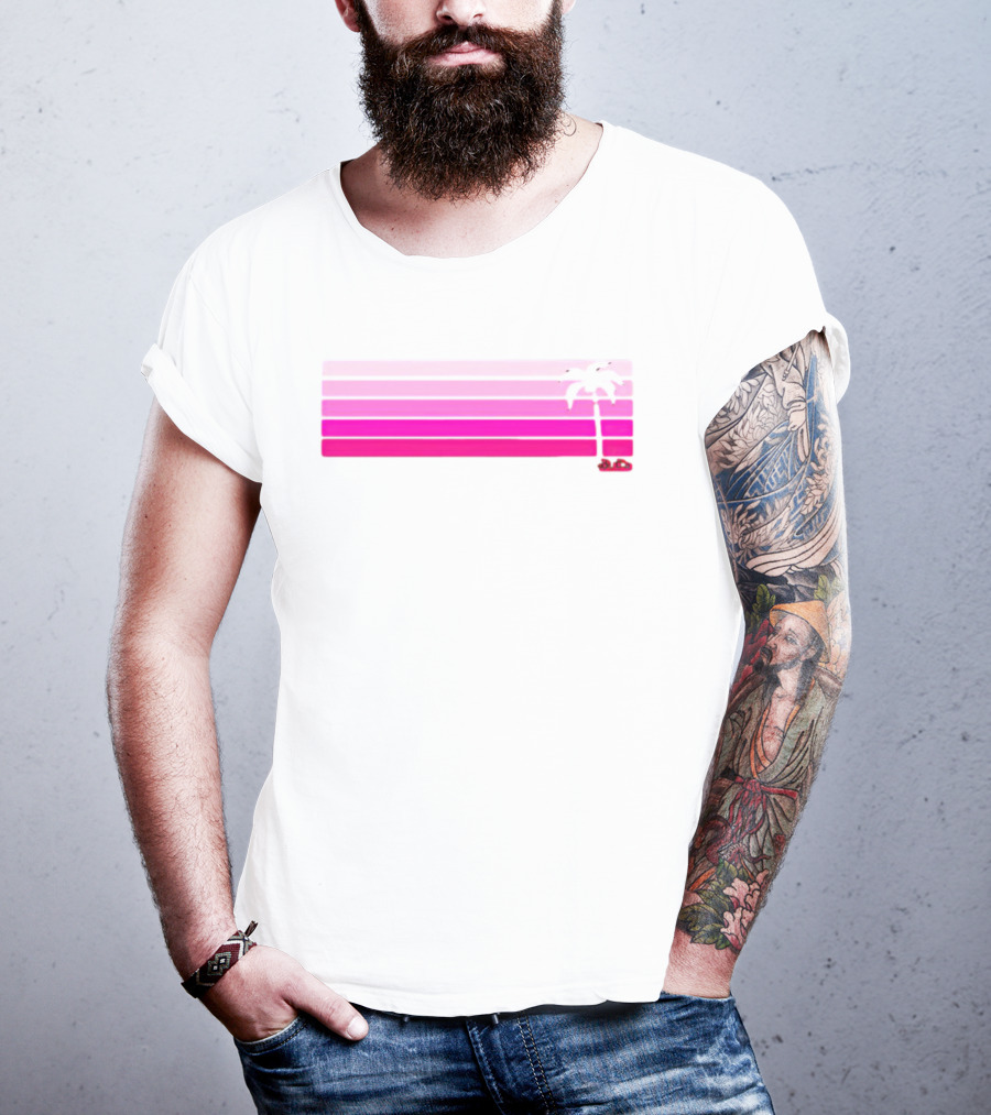 Barbie The Movie Pink Palm Stripe Retro T-Shirt