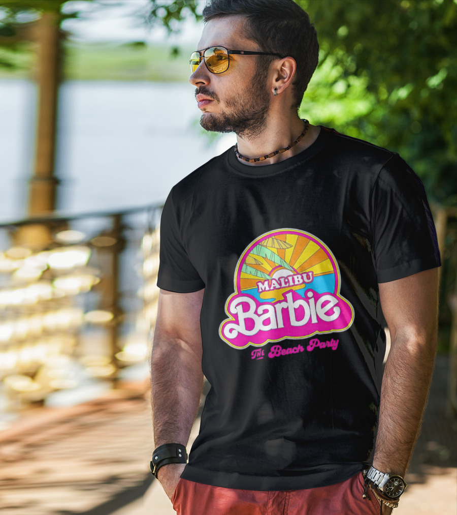 Malibu Barbie The Beach Party Retro Sunburst T-Shirt