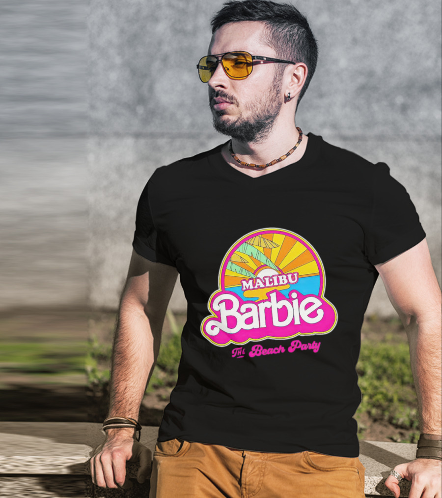 Malibu Barbie The Beach Party Retro Sunburst T-Shirt