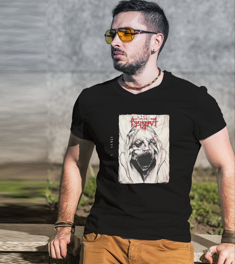 Psychonaut 4 Band Disturbed Face Artwork V Diali T-Shirt