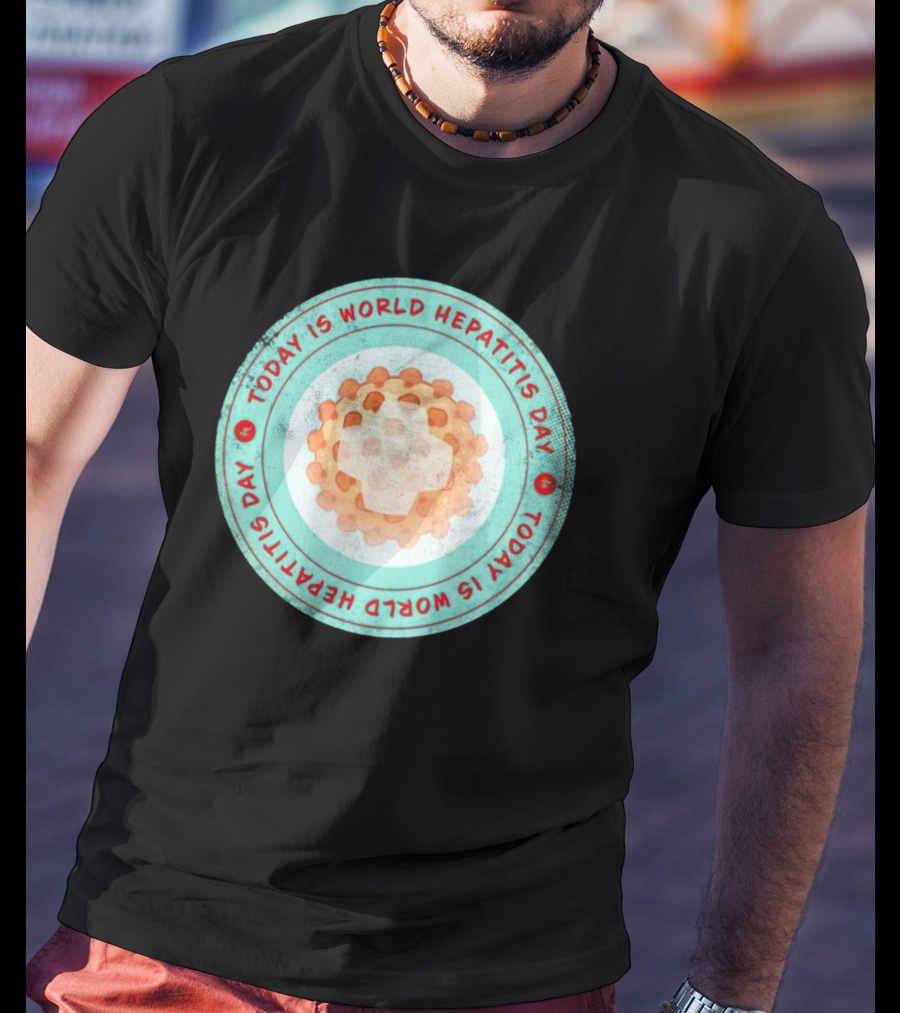 Today Is World Hepatitis Day Circular Design With Virus Representation T-Shirt