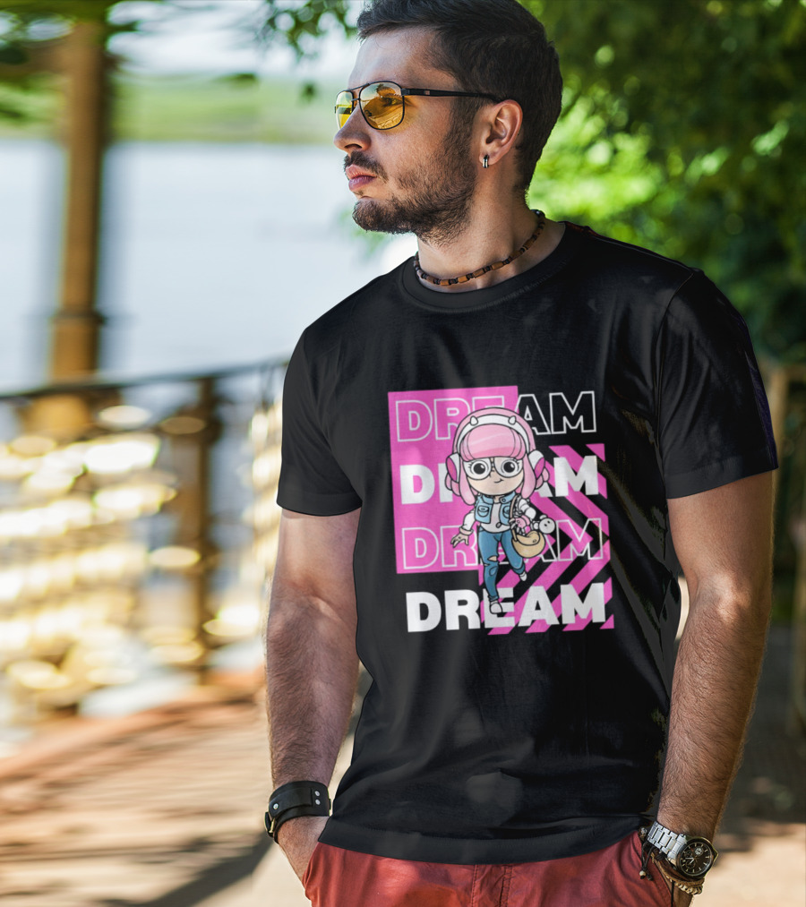 Dream Remix Pink Headphones Girl T-Shirt