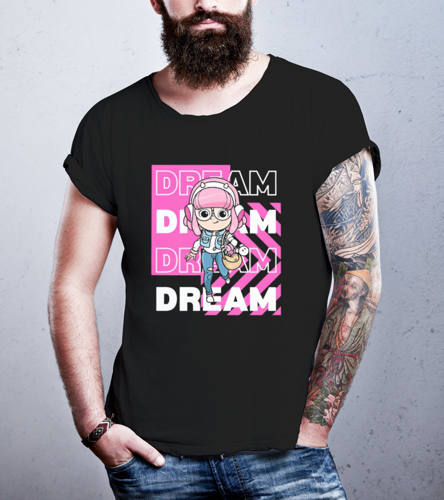 Dream Remix Pink Headphones Girl T-Shirt