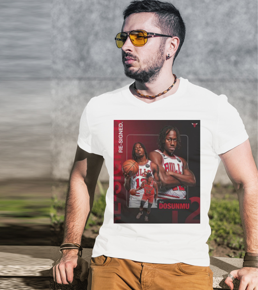 Chicago Bulls Ayo Dosunmu Re-Signed Number 12 T-Shirt