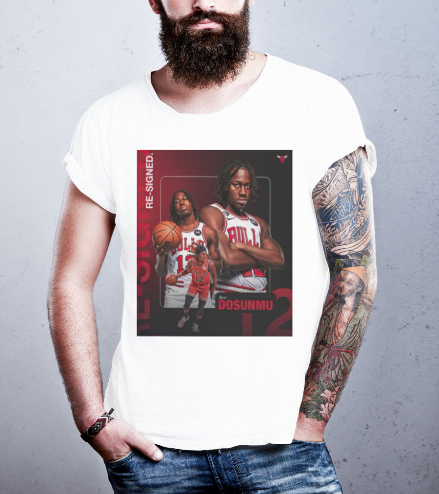Chicago Bulls Ayo Dosunmu Re-Signed Number 12 T-Shirt
