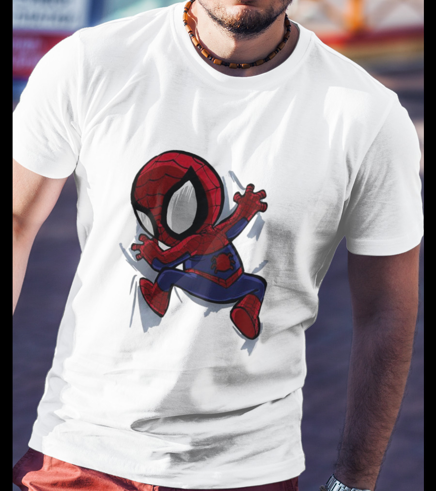 Portable Spider-Man Chibi Clinging Action T-Shirt