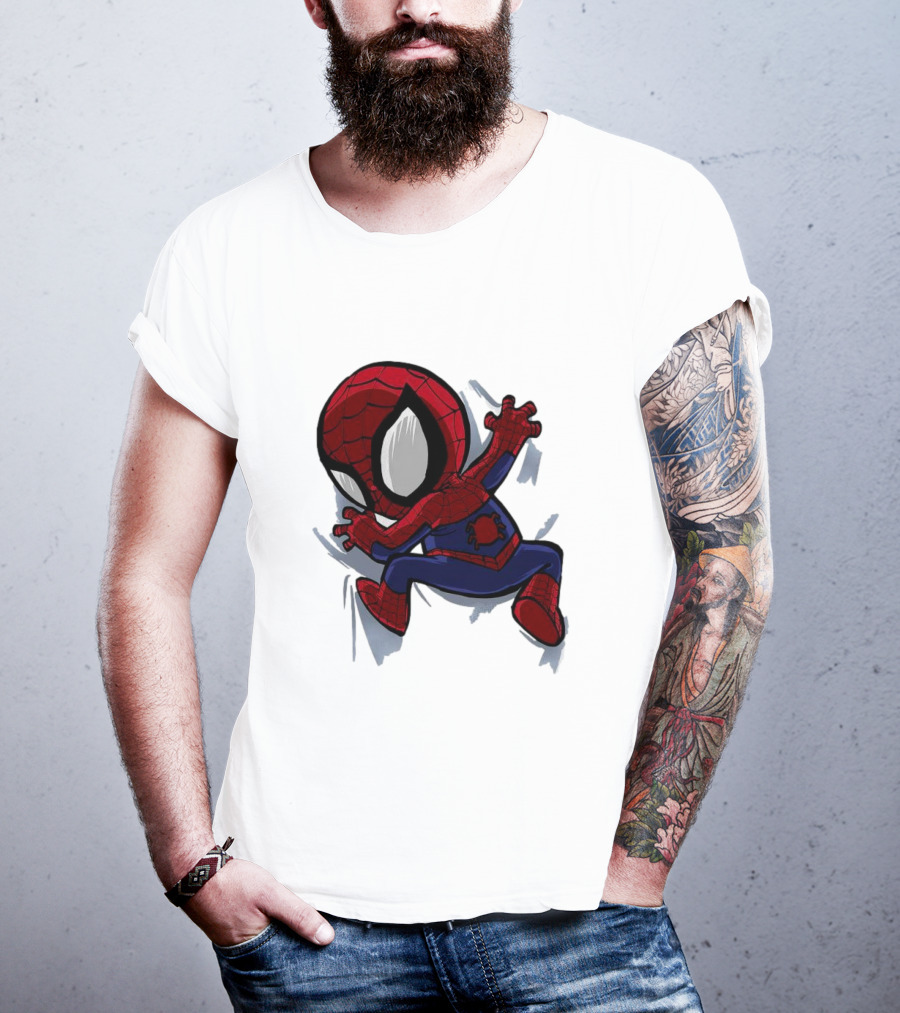 Portable Spider-Man Chibi Clinging Action T-Shirt