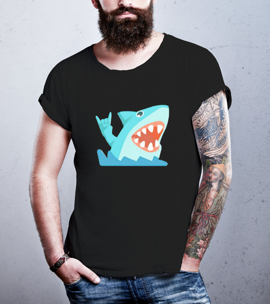 Shark Devil Horns Rock Gesture T-Shirt