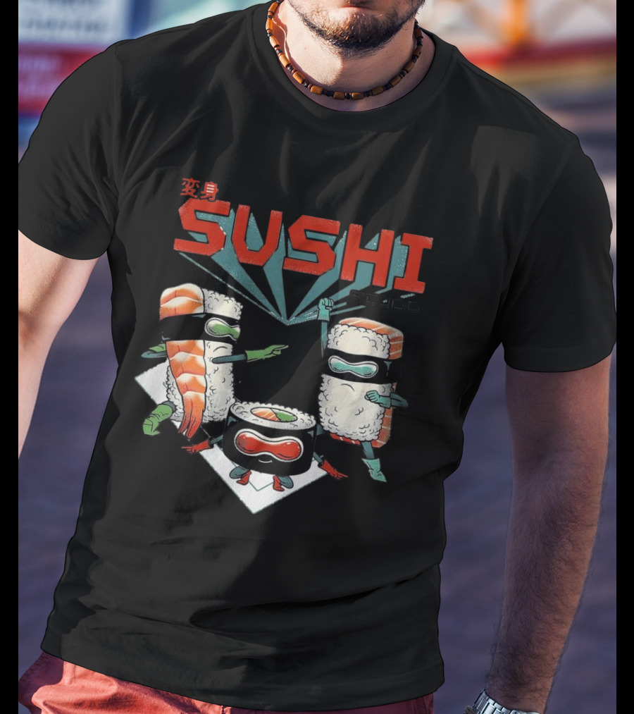 Sushi Squad Superheroes With Bandana Rolls T-Shirt