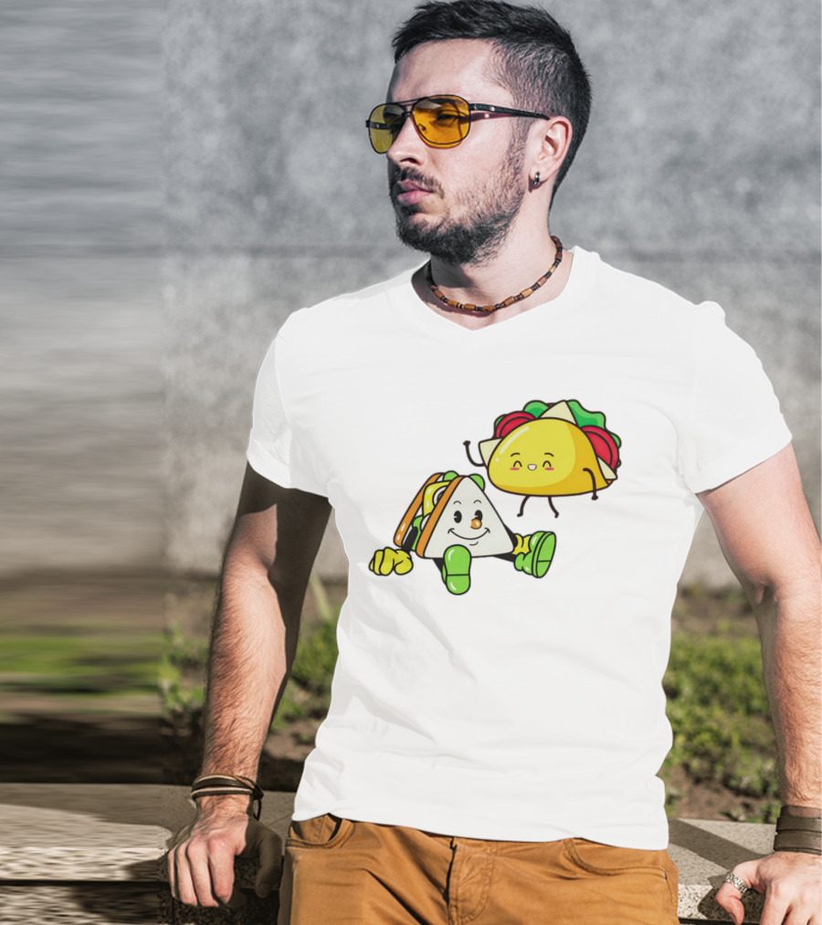 Tacos Friendship Day Happy Taco And Sandwich Duo T-Shirt
