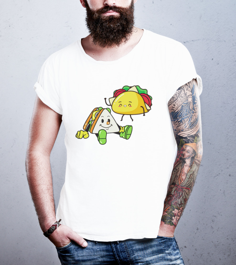 Tacos Friendship Day Happy Taco And Sandwich Duo T-Shirt
