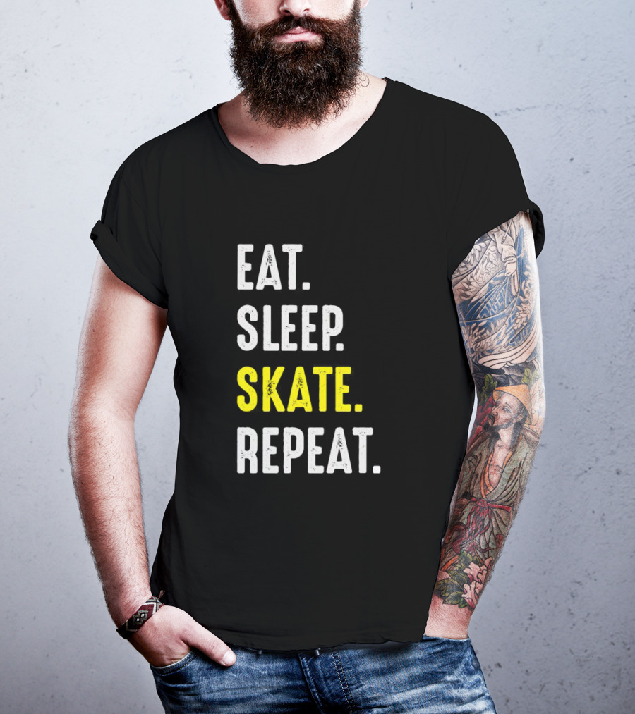 Eat Sleep Skate Repeat Classic Lifestyle Phrase T-Shirt