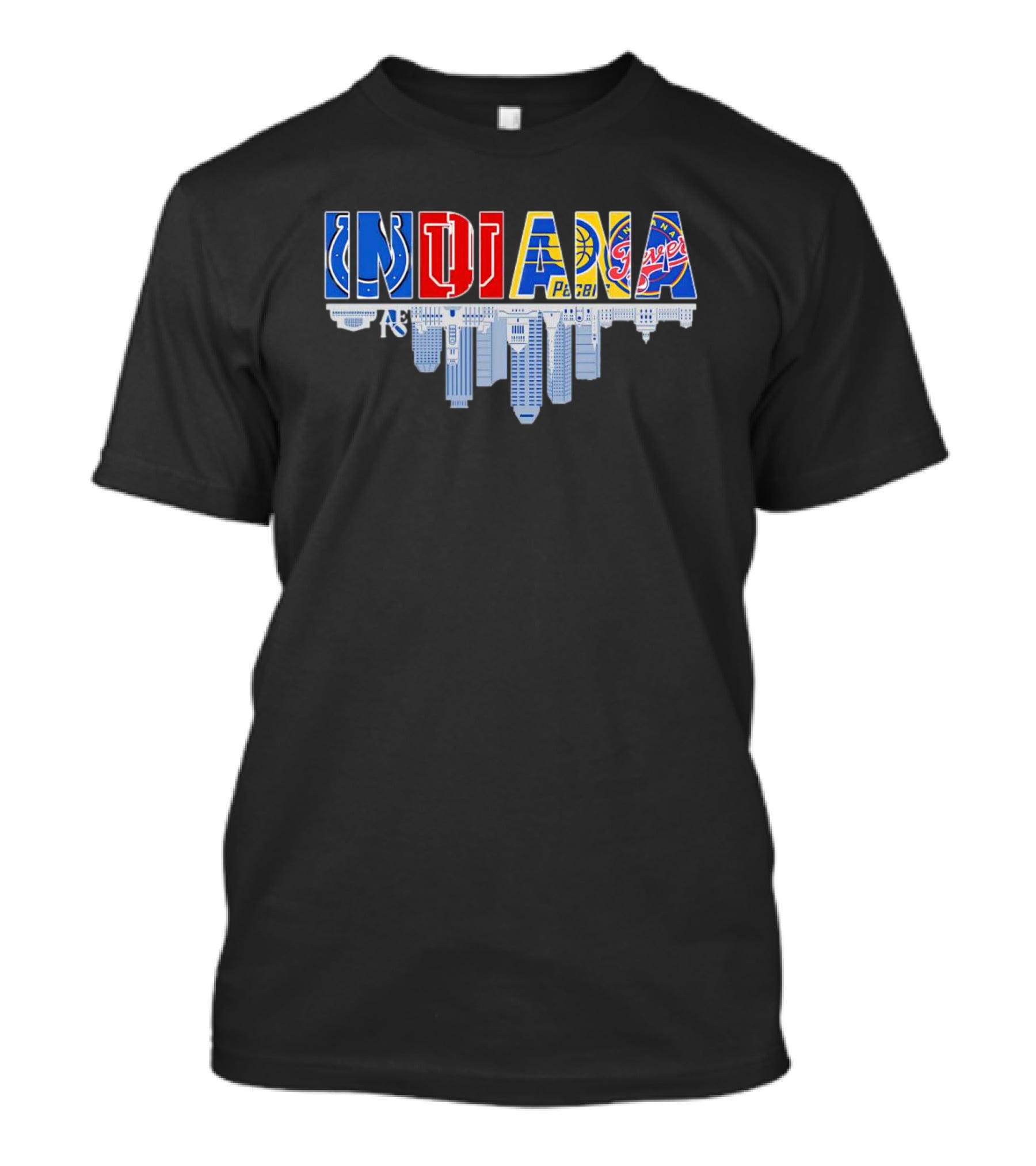 Indiana Colts Pacers Fever Skyline City Sports Icons T-Shirt
