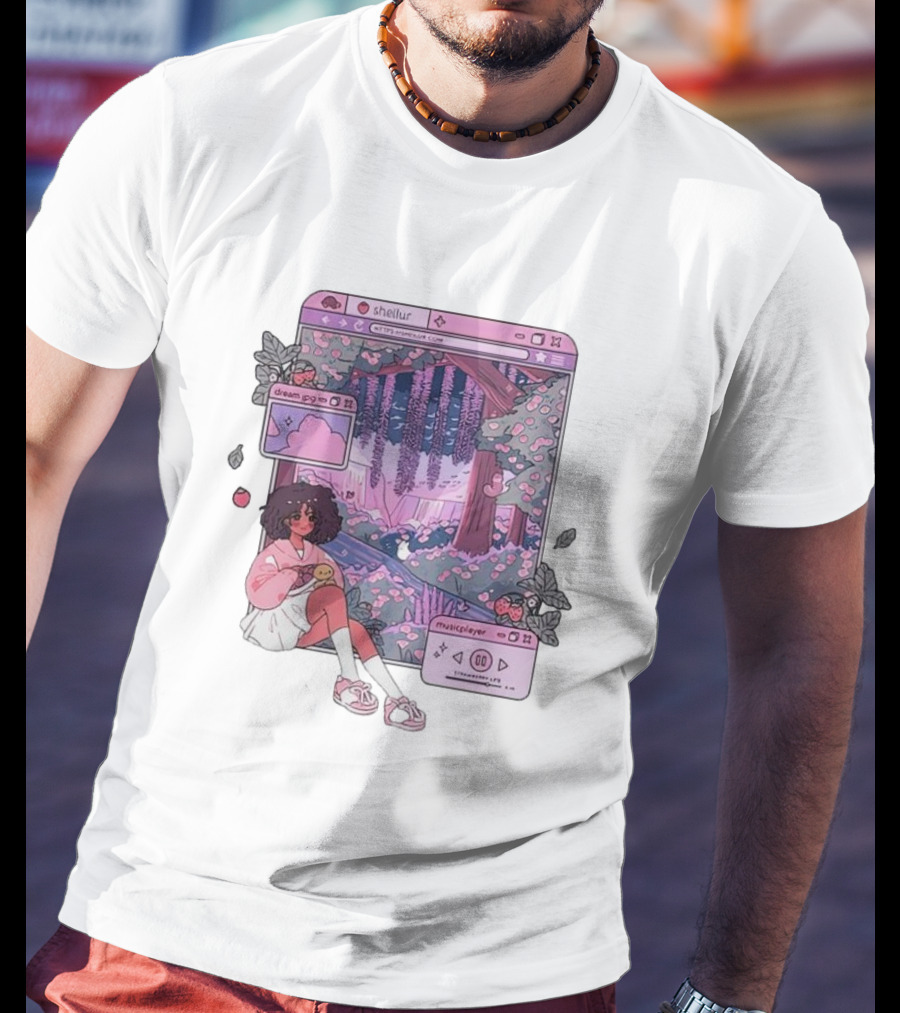 Sheilur Dreamy Strawberry Dream PNG Music Player T-Shirt