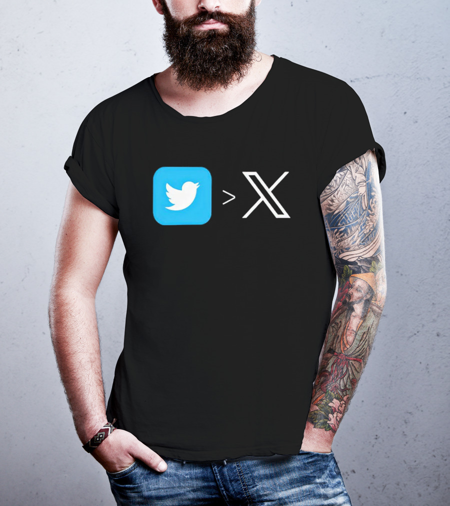 Twitter Bird Greater Than X Transition T-Shirt