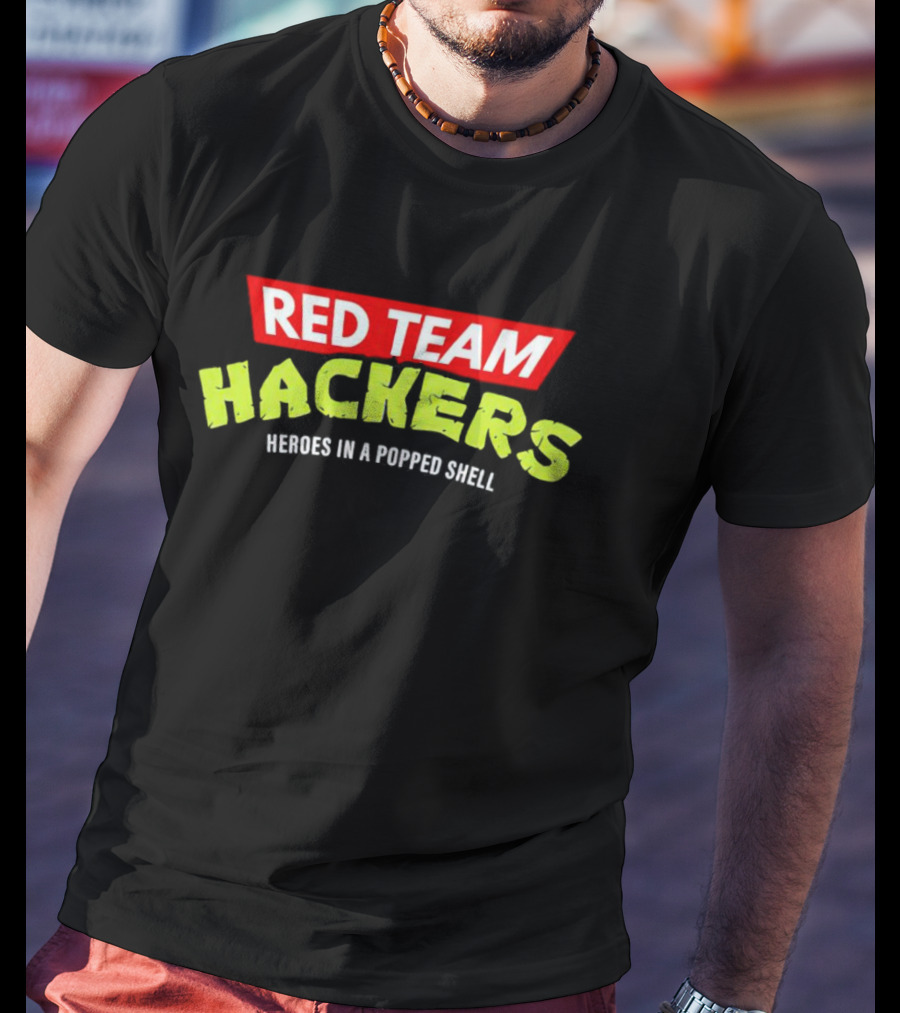 Red Team Hackers Heroes In A Popped Shell Retro Style Green T-Shirt