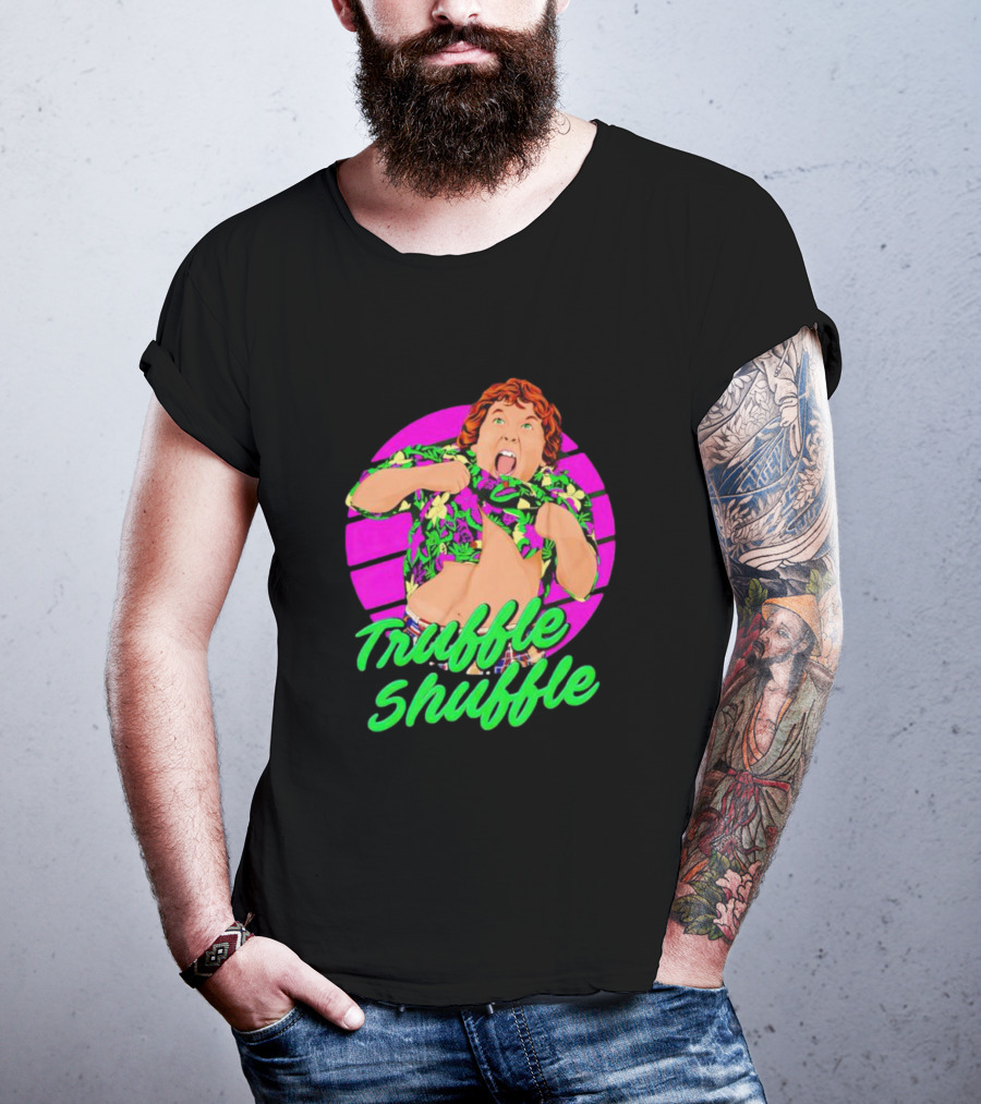 Truffle Shuffle 80s Retro Style With Hawaiian Shirt And Neon Colors T-Shirt