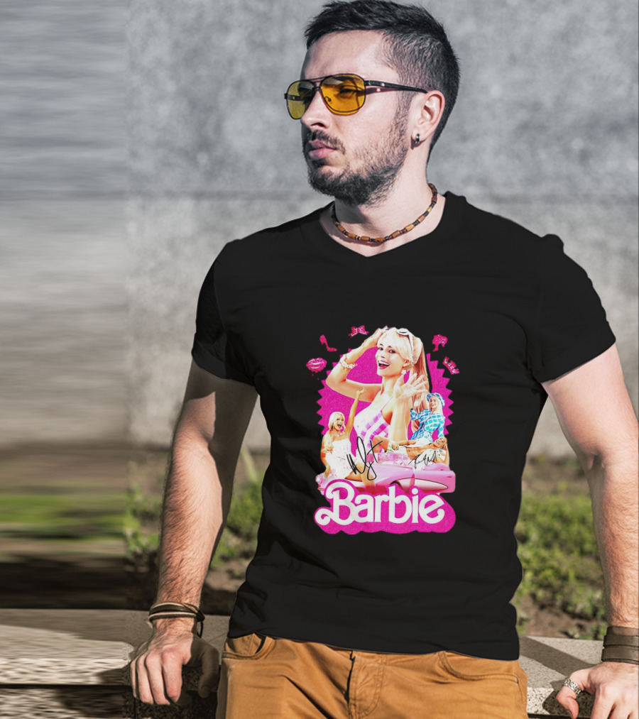 Barbie Collage With Signatures And Characters T-Shirt