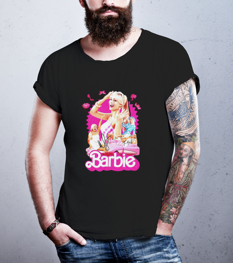 Barbie Collage With Signatures And Characters T-Shirt