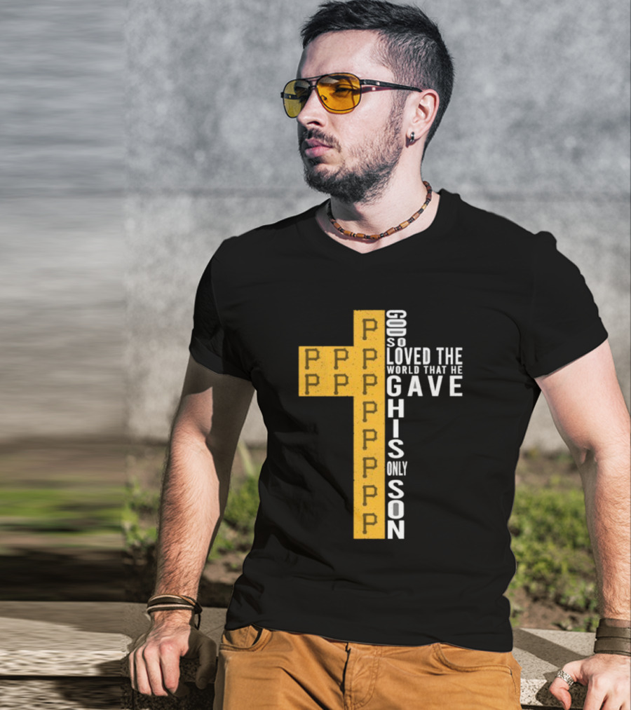 Pittsburgh Pirates God So Loved The World Cross T-Shirt