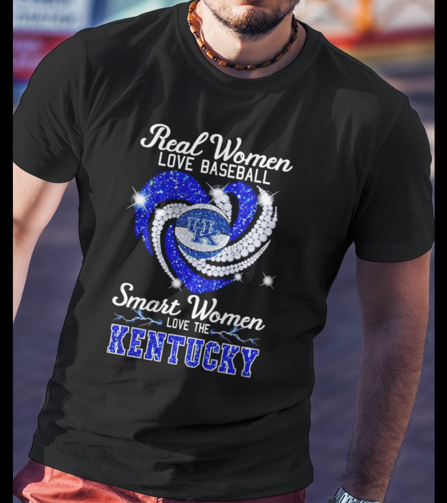 Real Women Love Baseball Smart Women Love The Kentucky Wildcats T-Shirt