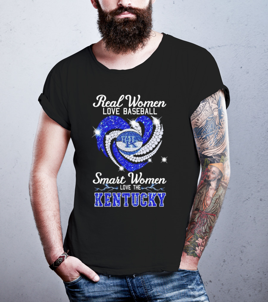 Real Women Love Baseball Smart Women Love The Kentucky Wildcats T-Shirt