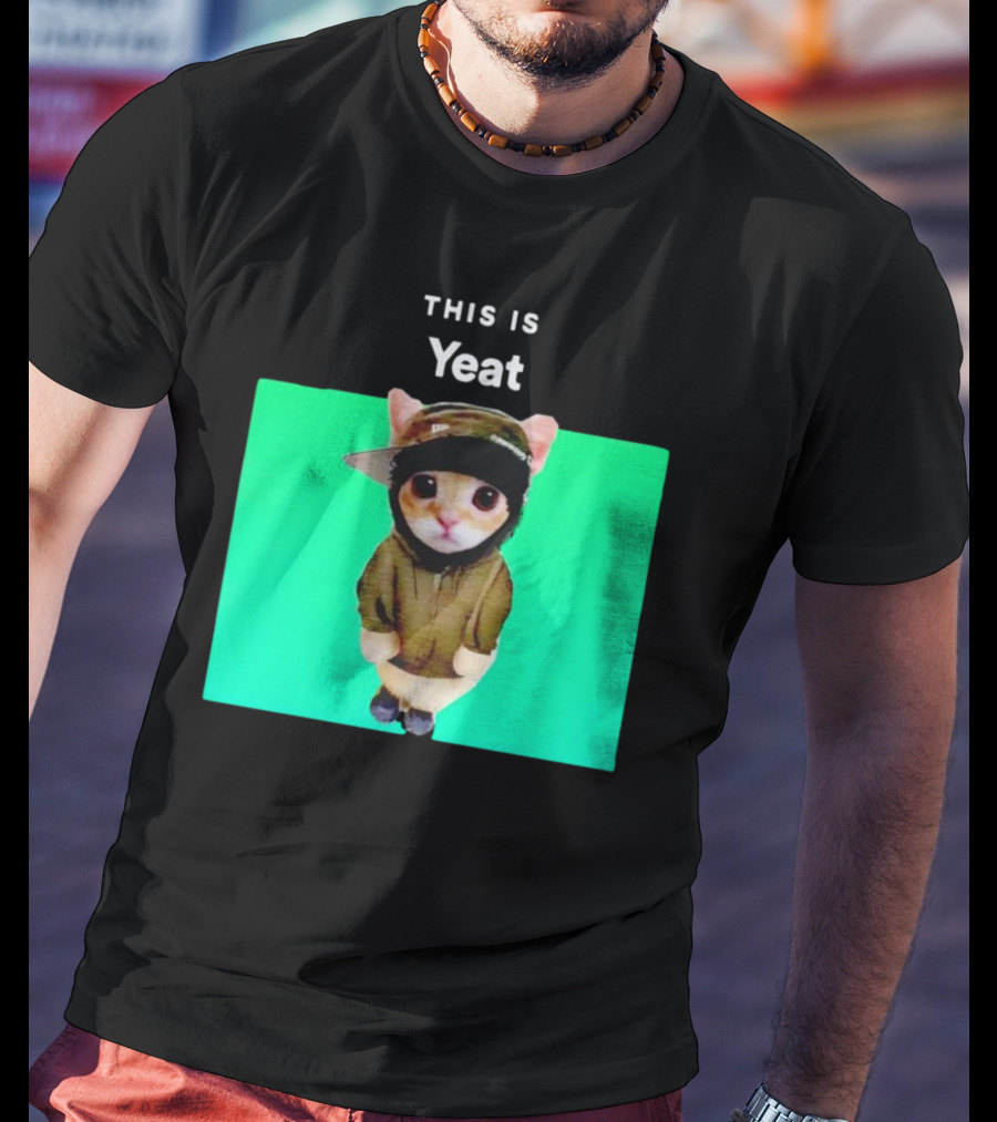 This Is Yeat Cute Cat In Hoodie And Cap T-Shirt