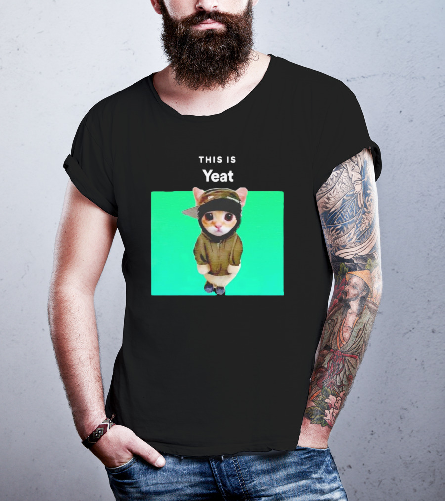 This Is Yeat Cute Cat In Hoodie And Cap T-Shirt