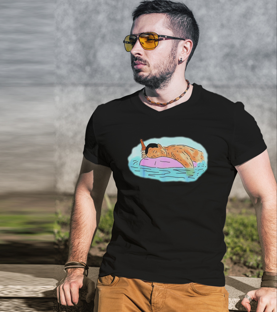 Kendall Roy Sleeping On Water With Bottle On Floatie T-Shirt