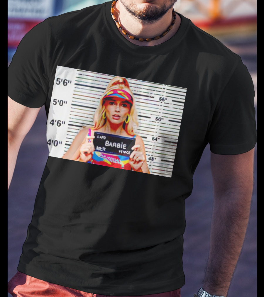 LAPD Barbie Mugshot Colorful T-Shirt