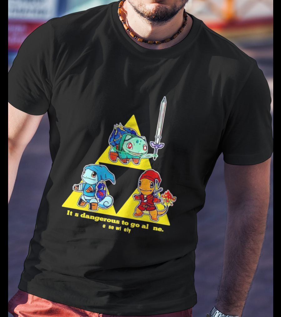 Pokemon Triforce Crossover It's Dangerous To Go Alone Choose Wisely T-Shirt