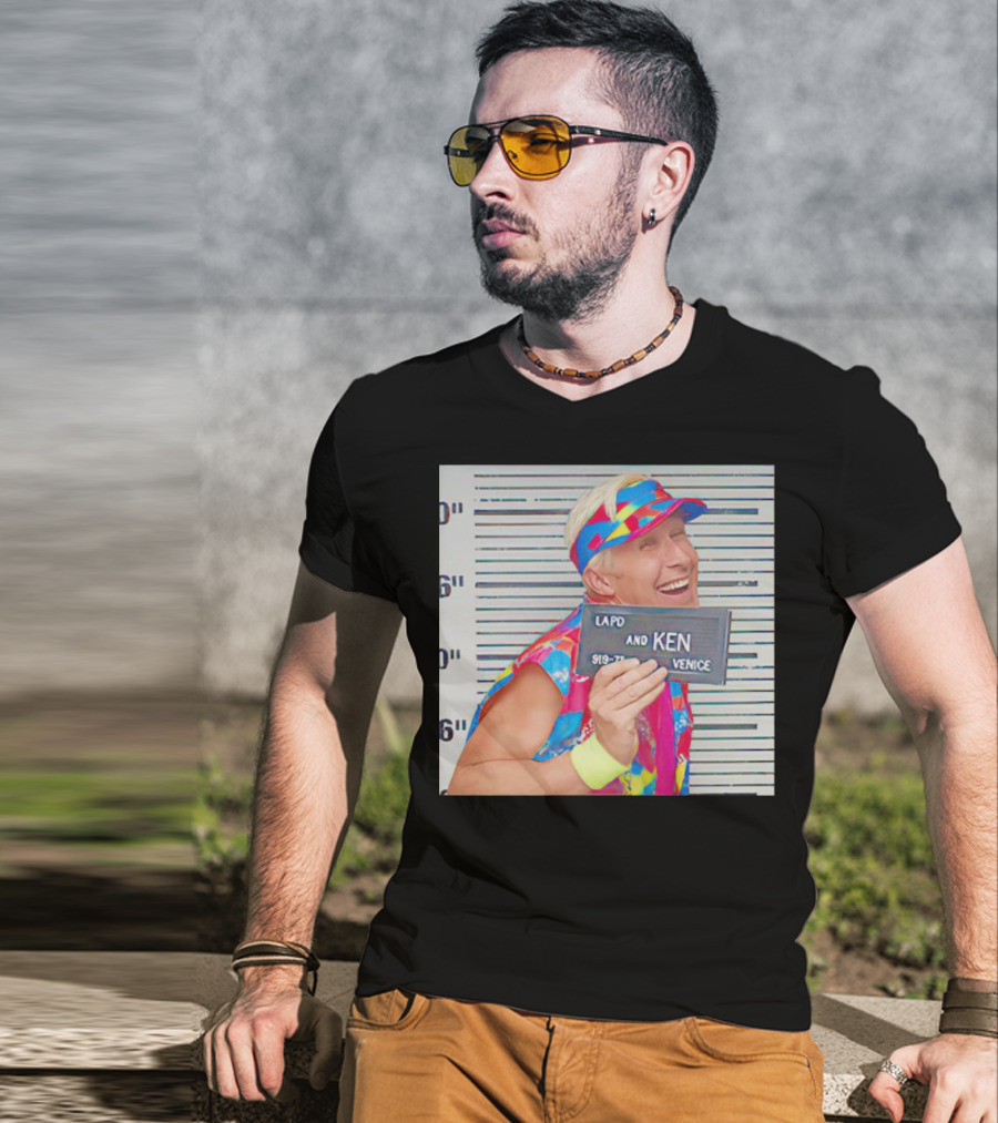 LAPD Ken Venice Mugshot Ryan Gosling Barbie T-Shirt