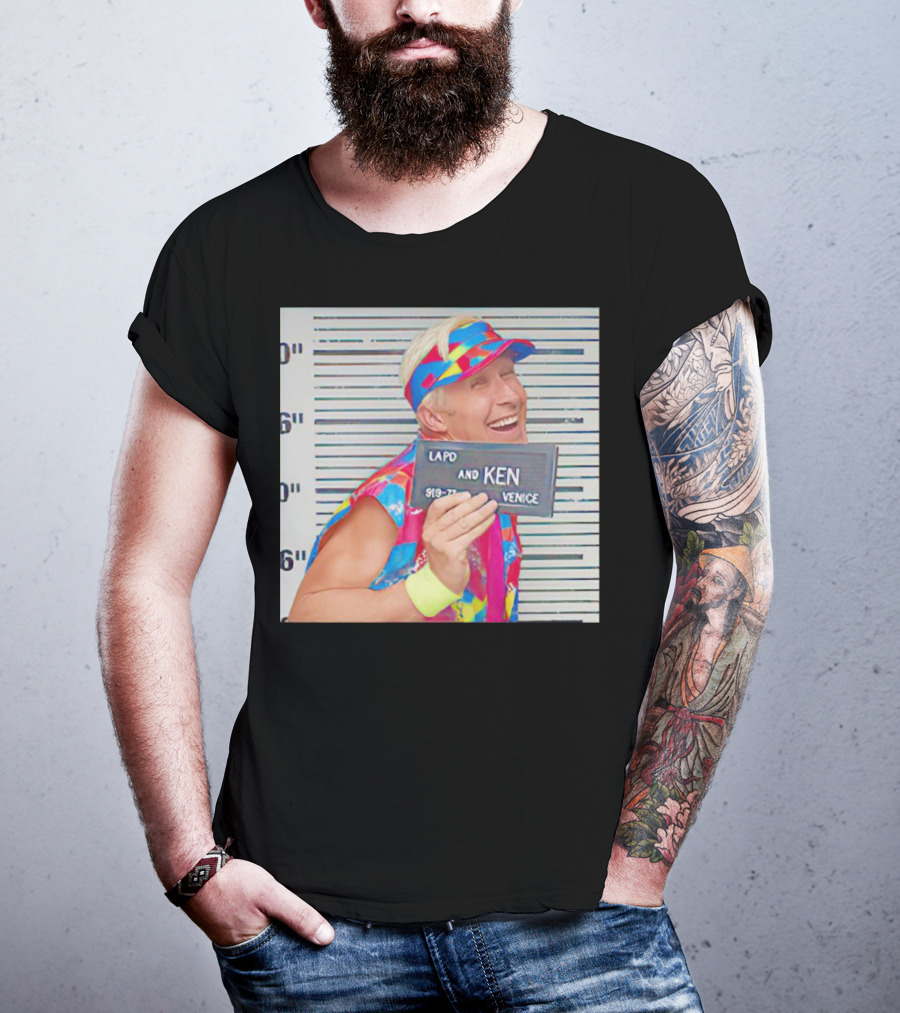 LAPD Ken Venice Mugshot Ryan Gosling Barbie T-Shirt