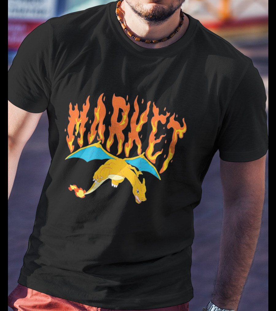 Charizard Market Fire Pokemon TCG T-Shirt