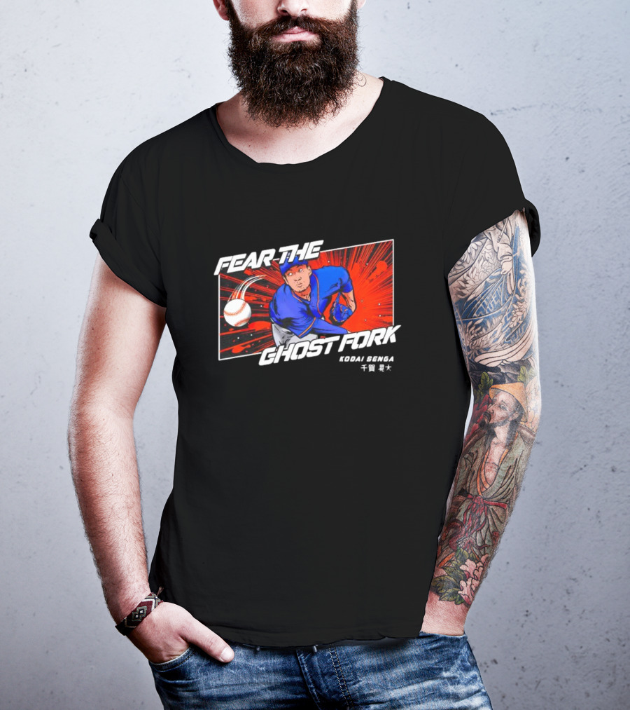 FEAR THE GHOST FORK KODAI SENGA Baseball Burst T-Shirt