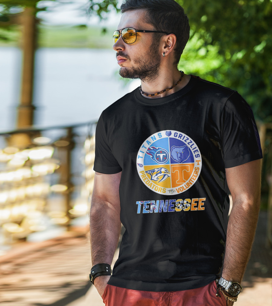 Tennessee Titans Grizzlies Predators Volunteers Sports Team T-Shirt