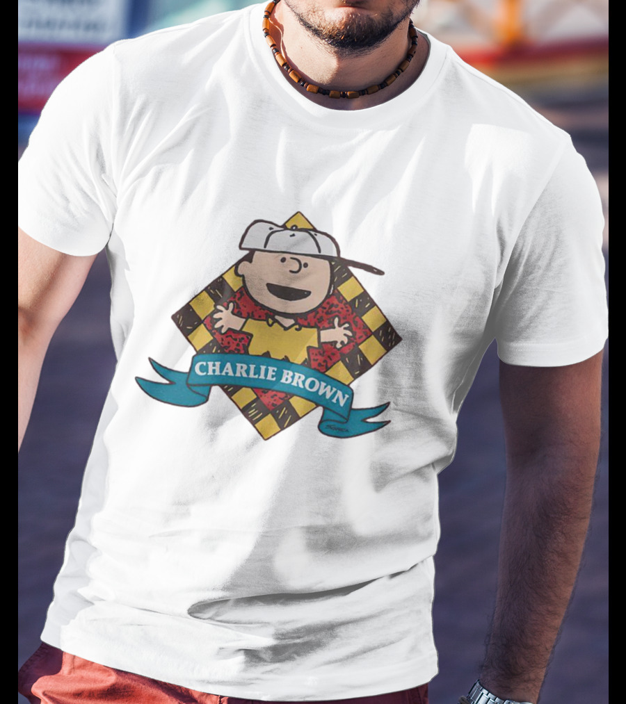 Charlie Brown Peanuts Diamond Pattern Comic T-Shirt