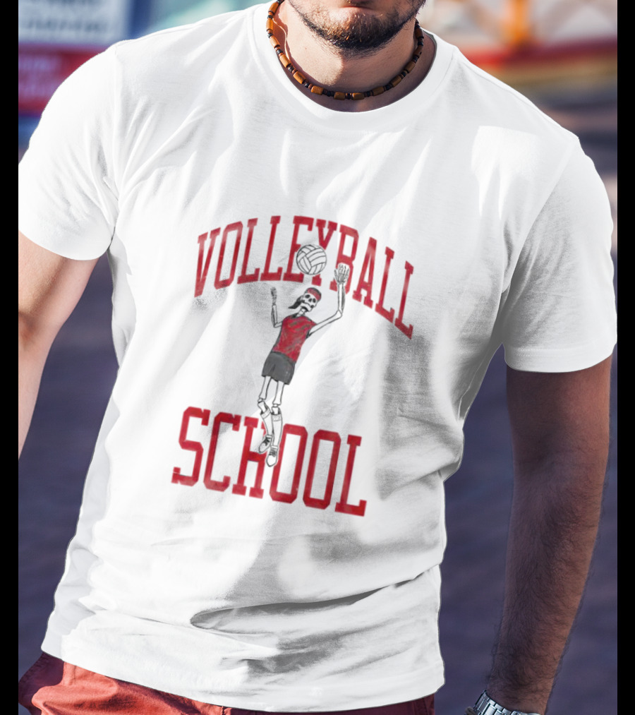 Nebraska Volleyball School Skeleton Player T-Shirt