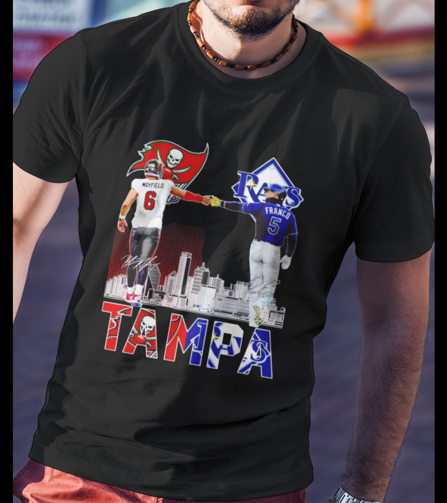 Tampa Buccaneers Mayfield 6 Rays Franco 5 City Signatures T-Shirt