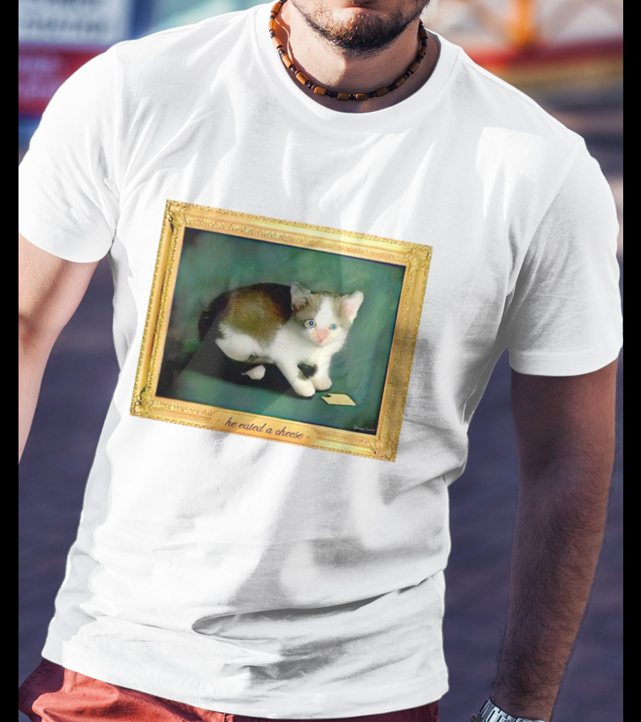 Cat He Eated A Cheese Framed T-Shirt