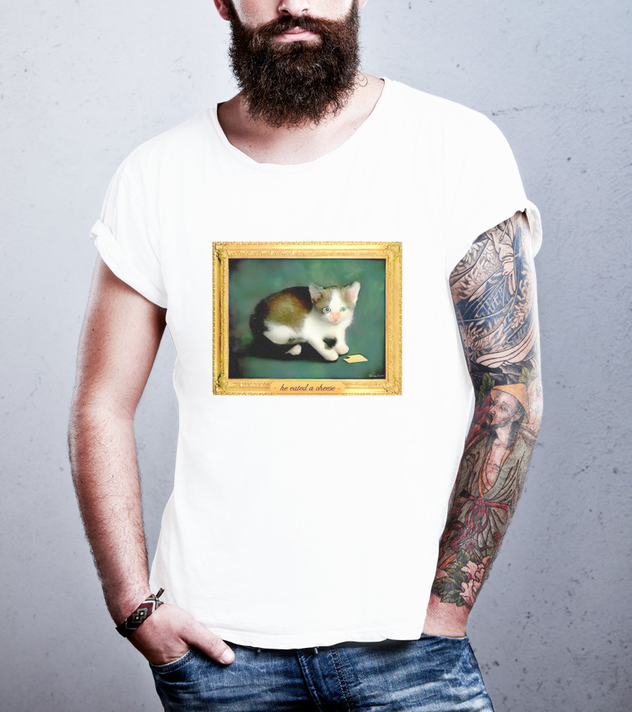 Cat He Eated A Cheese Framed T-Shirt