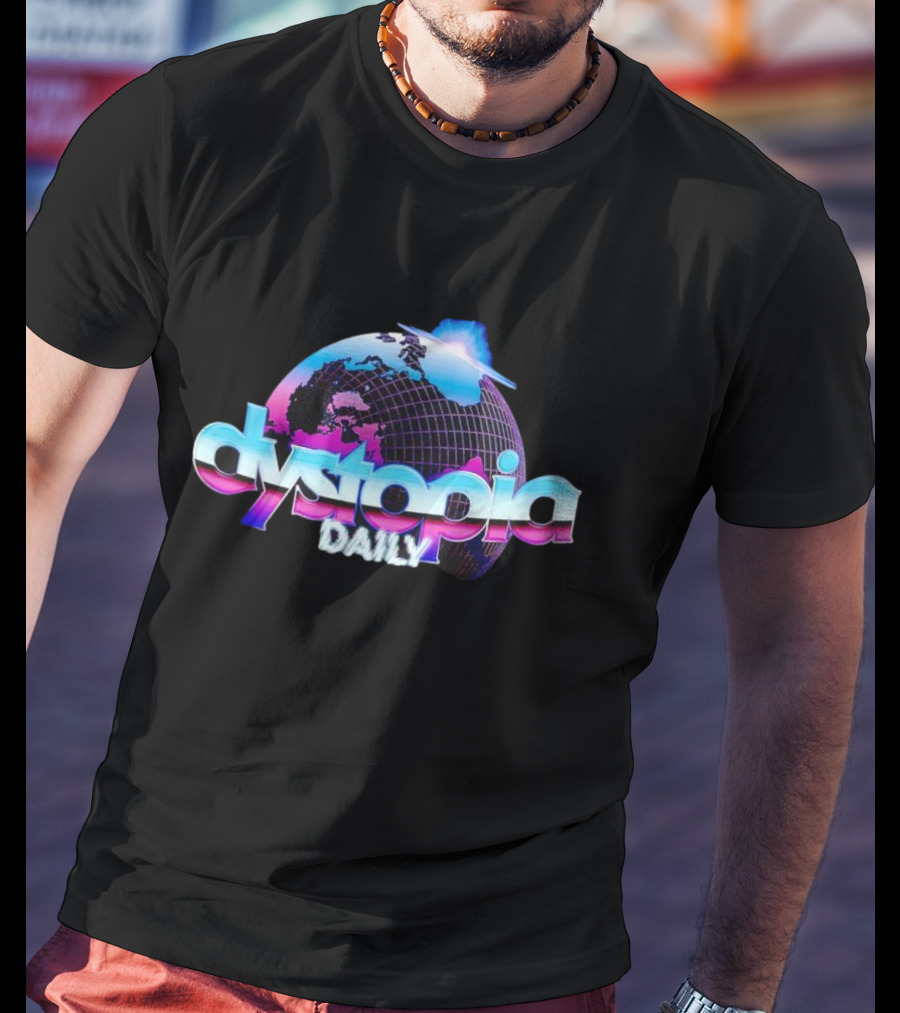 Dystopia Daily Retro Futuristic Globe T-Shirt