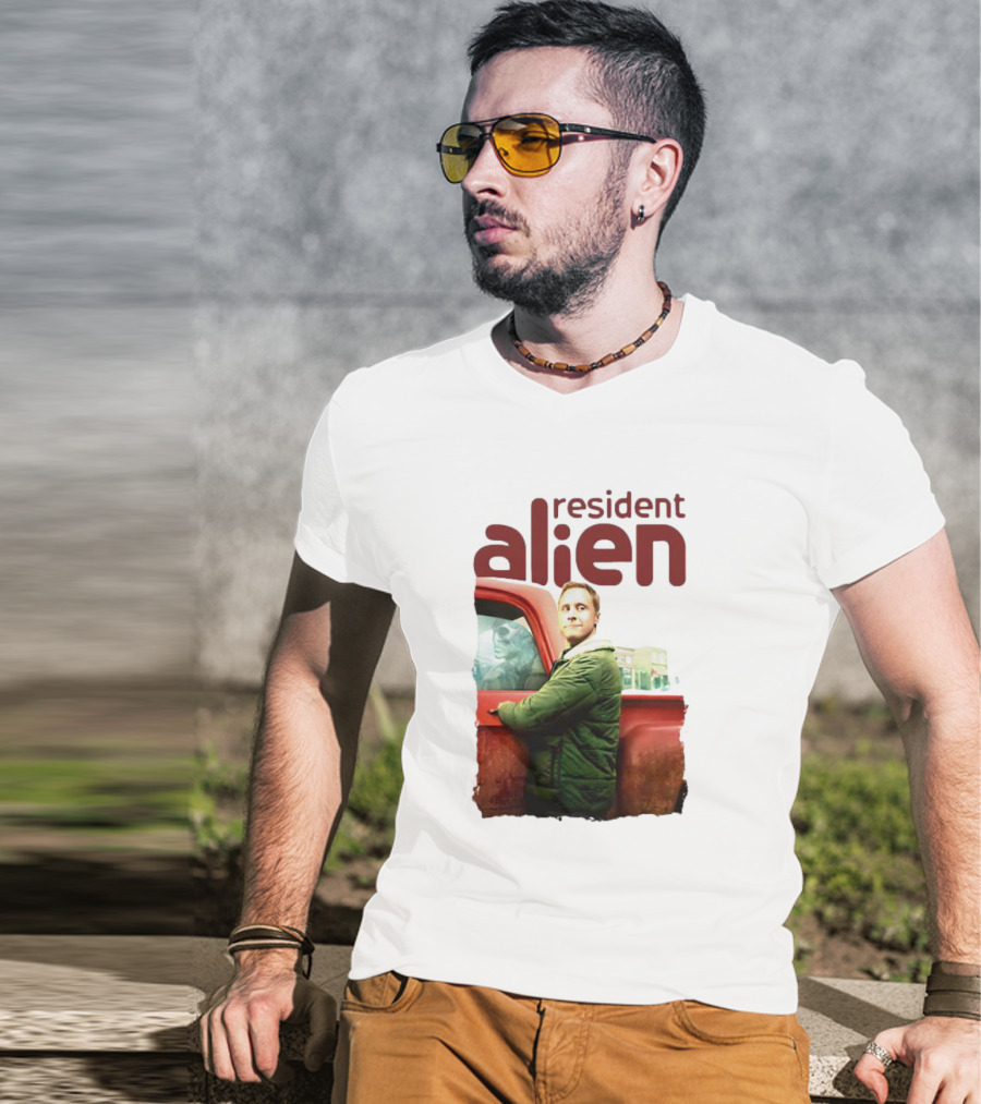 Resident Alien Christmas Truck Scene T-Shirt