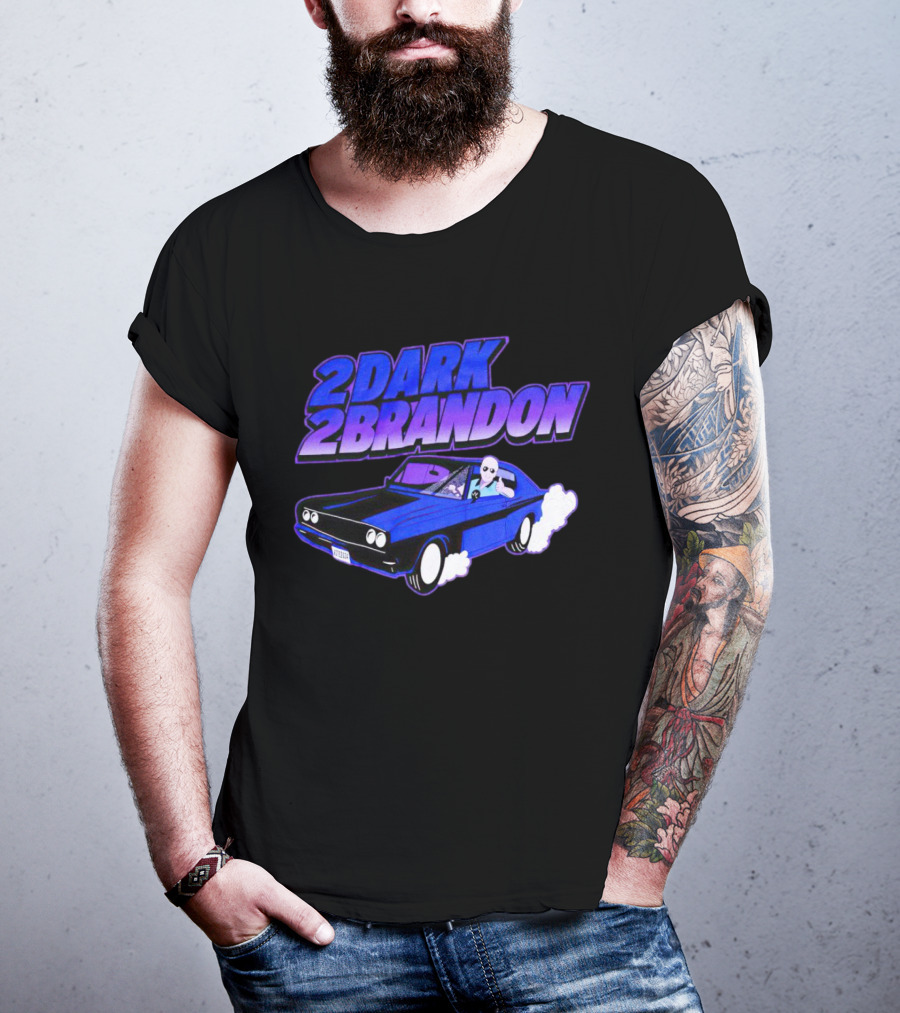 2 Dark 2 Brandon Purple Car Graphic With Driving Character T-Shirt