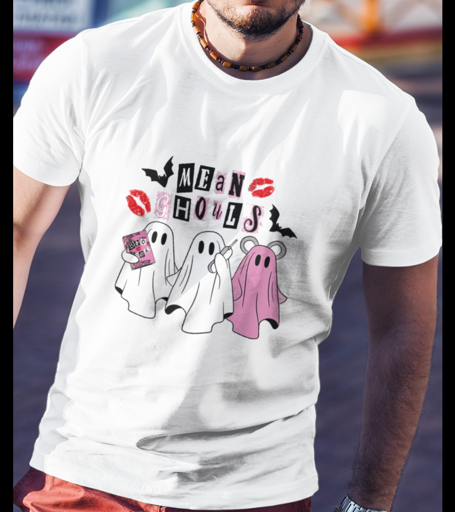 Mean Ghouls Halloween Ghosts Bats Lipstick Phone Accessories T-Shirt