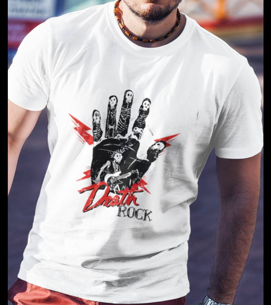 Hand Skeleton Lightning Death Rock T-Shirt